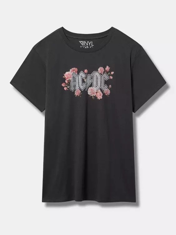 Ac/Dc Relaxed Fit Crew Cotton Tee - Torrid Size 3 (3x)